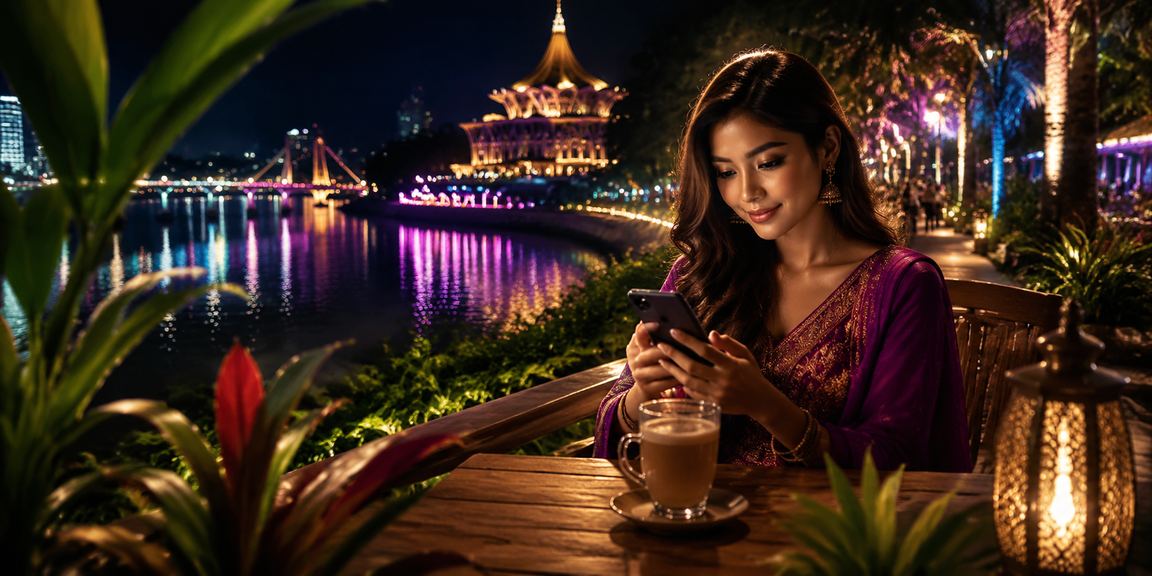 A user in Kuching accessing the ke70 platform securely via mobile